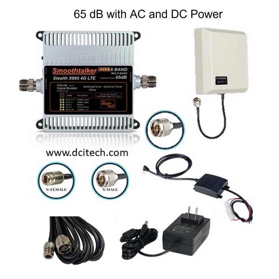 65dB Cellular Repeater Kit with AC/DC Power, Cable and Panel Antennas for TC Energy (Canada)