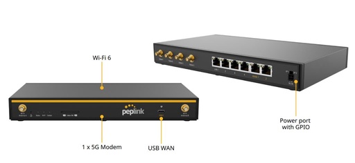 [PEP-B-ONE-5GN-T-PRM] Peplink B-One Dual WAN 1 Gbps Router with WiFi 6 and 5G Cellular