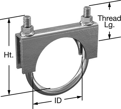 U-Bolt and Clamp for 1 1/2" Sched 40 Mast