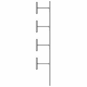 Wavelink 10 dBi Folded Dipole Array (4 elements) with 5' Cable, N-Female Connector (138-170 MHz) 