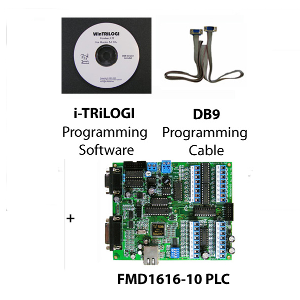 16 Digital In, 16 Digital Out, 10 Analog PLC with Starter Kit