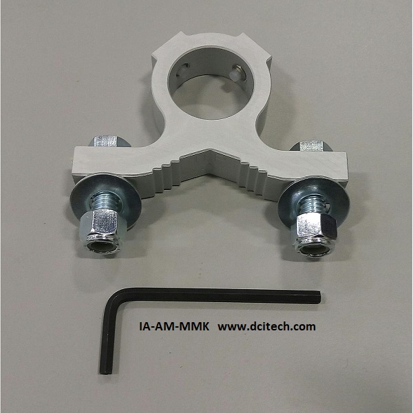 Aluminum Mount for 1-1/4" Diameter Antenna, 3/8" Bolts, Flat Washers, Lock Nuts
