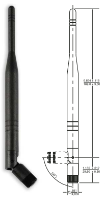 Omni Antenna 869 MHz - 928 MHz 3dBi - SMA-RP Flex