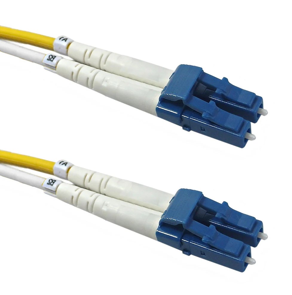 Fiber Optic Single Mode Duplex Patch Cable - LC/LC 2mm Jacket - OFNR - 2M