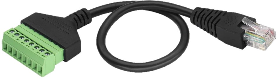 RJ45 Plug to Terminal Block with 6 inch cable