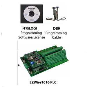 [ISTK-EZWire1616] 16 Digital In, 16 Digital Out, 12 Analog PLC with Integrated Field Wiring and Starter Kit