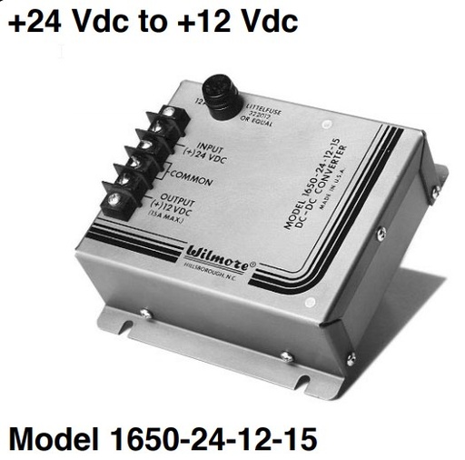[WM-1650-24-12-15] Wilmore DC-DC Converter 24 Vdc In, 12 Vdc Out,  15 Amp Continuous