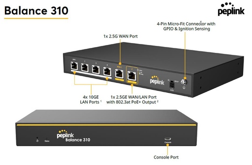 [PEP-BPL-310-PRM] Peplink Balance 310 - Dual 2.5 G WAN, 4 GB Throughput